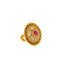 22K Antique Gold, CZ & Ruby Cocktail Ring (9gm)