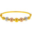 22K Multi-Tone Gold Beaded Bangle Size 2.4 (14.4 grams)