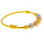 22K Multi-Tone Gold Beaded Bangle Size 2.4 (14.4 grams)