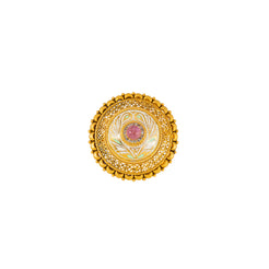 22K Antique Gold, CZ & Sapphire Cocktail Ring (8.8gm)