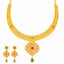 22K Yellow Gold Emerald, Ruby, & Polki Necklace Set (59.6 grams)