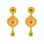 22K Yellow Gold Emerald, Ruby, & Polki Necklace Set (59.6 grams)