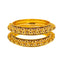 22K Yellow Gold & Enamel Kada Style Bangle Pair (88.7 grams)