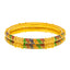 22K Yellow Gold Meenakari Bangle Set of 6 Size 2.4 (39.3 grams)