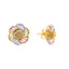 22K Multi-Tone Gold 18 inch Pendant Necklace Set w/ CZ (11.4gm)
