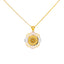 22K Multi-Tone Gold 20 inch Pendant Necklace Set w/ CZ (11.7gm)