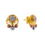 22K Multi-Tone Gold 18 inch Pendant Necklace Set w/ CZ (12.6gm)
