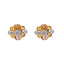 22K Multi-Tone Gold 18 inch Pendant Necklace Set w/ CZ (12.2gm)