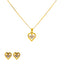 22K Yellow Gold 15 inch Pendant Necklace Set w/ CZ (5.2gm)
