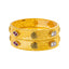 22K Yellow Gold Bangle Set of 2 w/ Kundan, Rubies, & CZ in Size 2.6 (46.4gm)