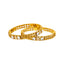 22K Yellow Gold & Kundan Bangle Set of 2 in Size 2.6 (33.2gm)