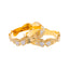 22K Yellow & White Gold Bangle Set of 2 in Size 2.6 (70.1 gm)
