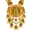 22K Gold, Emerald, Ruby, & CZ Laxmi Necklace (57.7 grams)