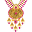 22K Gold Lakshmi Necklace with Ruby & Pearl (96.3 grams)