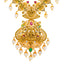 22K Gold CZ, Pearl, & Gemstone Lakshmi Necklace (66.8 grams)