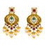 22K Yellow Gold Kundan Necklace Set (77.6 grams)