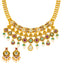 22K Yellow Gold Kundan Necklace Set (77.6 grams)