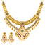22K Yellow Gold Kundan Necklace Set (89.2 grams)