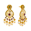 22K Yellow Gold Kundan Necklace Set (89.2 grams)