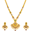 22K Yellow Gold Kundan Necklace Set (90.3 grams)