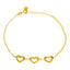 22K Gold Bracelet with Heart Charms (3.6 grams)