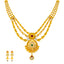 22K Yellow Gold, Emerald, Ruby, & Kundan Necklace Set (51.9gm)