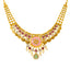 22K Yellow Gold, Emerald, Ruby, Pearls & CZ Choker Necklace Set (68.5gm)