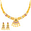 22K Antique Gold & Kundan Necklace Set (39 grams)