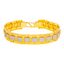 22K Gold & CZ Square Link "Om" Bracelet (46.8 grams)