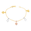 22K Multi-Tone Gold Charm Bracelet (5 grams)