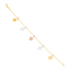 22K Multi-Tone Gold Charm Bracelet (5 grams)