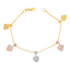 22K Multi-Tone Gold Charm Bracelet (5.1 grams)