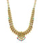22K Antique Gold Lakshmi Temple Necklace w/ Emeralds, Ruby, Pearls & CZ (54gm)
