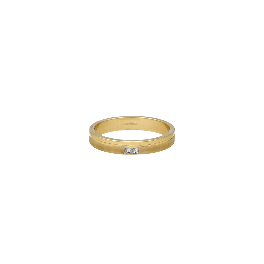 18K Yellow Gold & 0.03ct Diamond Band (4.2gm) | 



Make a bold statement of elegance with this men's 18k yellow gold and platinum band by Virani...