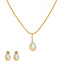 22K Yellow Gold & CZ Pendant Necklace Set (9.5gm)