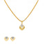 22K Yellow Gold & CZ Pendant Necklace Set (10.1gm)