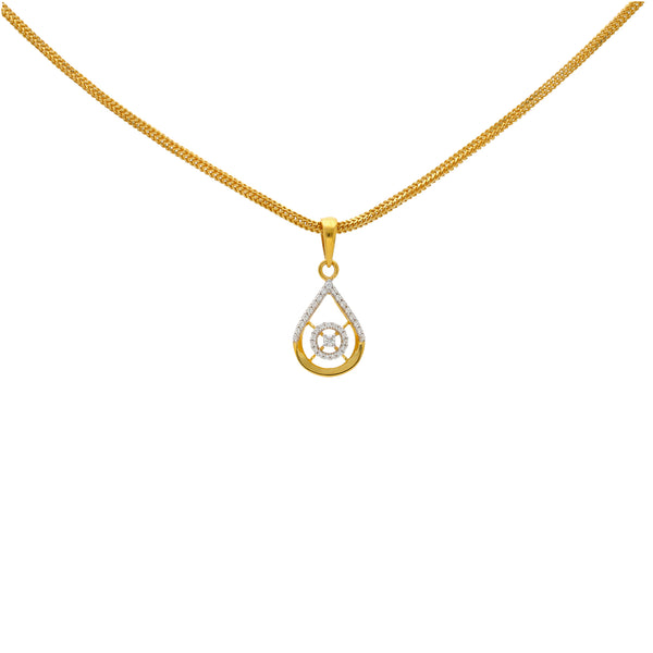 22K Yellow Gold & CZ Pendant Necklace (1.8gm) | 



Immerse yourself in luxury with this 22k yellow gold pendant necklace by Virani Jewelers. Des...
