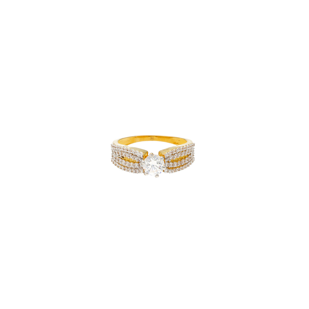 22K Yellow Gold & CZ Cocktail Ring (5.5gm) | 



Indulge in luxury with this exquisite 22k gold cocktail ring by Virani Jewelers. Designed wit...