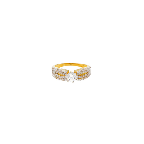 22K Yellow Gold & CZ Cocktail Ring (5.5gm) | 



Indulge in luxury with this exquisite 22k gold cocktail ring by Virani Jewelers. Designed wit...