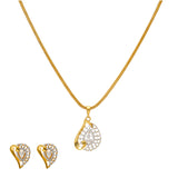 22K Yellow Gold & CZ Pendant Necklace Set (11gm) | 



Make a statement of timeless beauty with our exquisite 22k yellow gold pendant necklace and e...