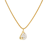 22K Yellow Gold & CZ Pendant Necklace Set (11gm) | 



Make a statement of timeless beauty with our exquisite 22k yellow gold pendant necklace and e...