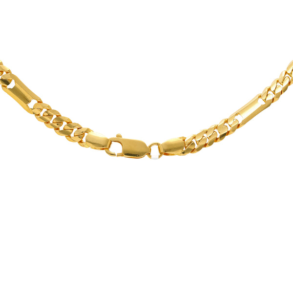 22K Yellow Gold Figaro Chain (63.5gm) | Adorn your neckline with the splendor of fine gold craftsmanship wearing this exquisite 22k gold ...