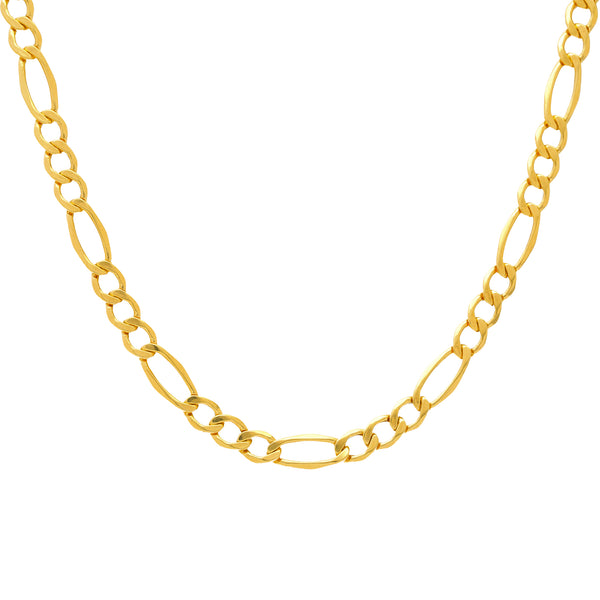 22K Yellow Gold 24in Figaro Chain (20.8gm) | Make a distinctive statement with this exquisite 22k gold Figaro chain for men by Virani Jewelers...
