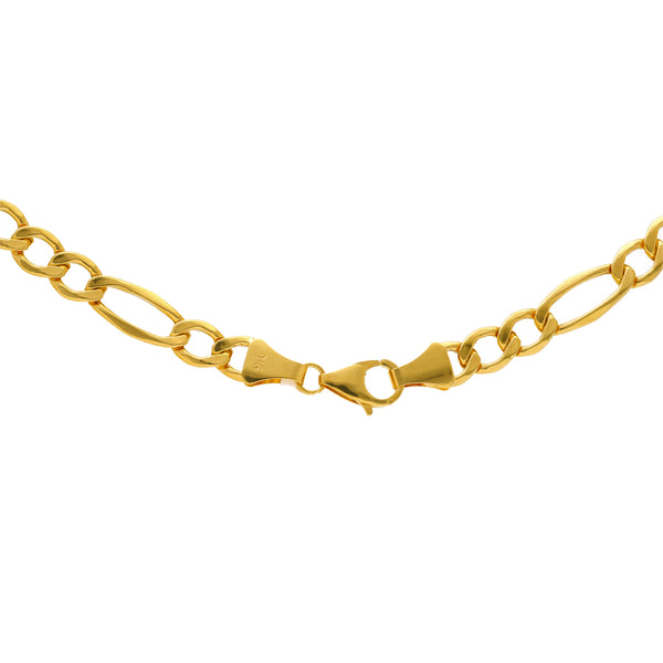 22K Yellow Gold 24in Figaro Chain (20.8gm) | Make a distinctive statement with this exquisite 22k gold Figaro chain for men by Virani Jewelers...
