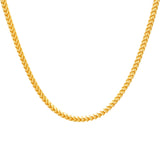 22K Yellow Gold 24in Wheat Chain (80.4gm) | Adorn your neckline with this simple and sophisticated 22k gold Wheat chain for men by Virani Jew...