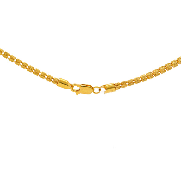 22K Yellow Gold 24in Beaded Chain (28gm) | Embrace timeless sophistication with this exquisite 22k yellow gold chain for men by Virani Jewel...