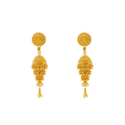 22K Yellow Gold Jhumki Earrings (18.7gm)