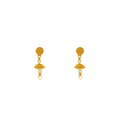22K Yellow Gold Jhumki Earrings (4gm)