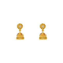 22K Yellow Gold Jhumki Earrings (9.4gm)