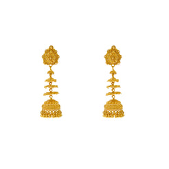 22K Yellow Gold Layered Jhumki Earrings (16gm)